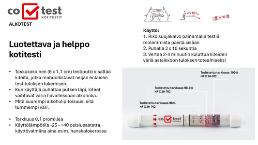 Alkotest pikatesti kotiin